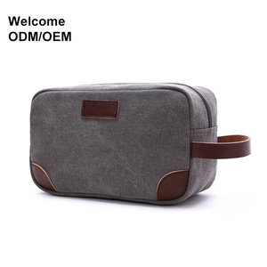 OEM ODM personalizado logotipo personalizado pequeño de lona de viaje cuero para <span class=keywords><strong>hombre</strong></span> colgante <span class=keywords><strong>neceser</strong></span> para hombres - Product Image 4