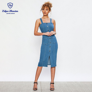 <span class=keywords><strong>Vestido</strong></span> <span class=keywords><strong>Vaquero</strong></span> de <span class=keywords><strong>Verano</strong></span> Ecológico para <span class=keywords><strong>Mujer</strong></span>, Estilo Recto con Botones, Gran Venta - Product Image 4