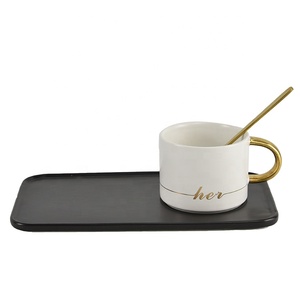 Tazze <span class=keywords><strong>bianche</strong></span> personalizzabili all'ingrosso della maniglia dell'<span class=keywords><strong>oro</strong></span> tazze da caffè turche in ceramica per il ristorante - Product Image 4