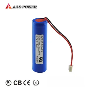 Grande potência icr18650 3.7v 2200mah bateria de iões de lítio bateria recarregável com UN38.3