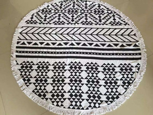 100% microfibra playa redondo para FAMI Venta Directa moda personalizada gran tamaño 150 cm con flecos playa redonda toalla - Product Image 5