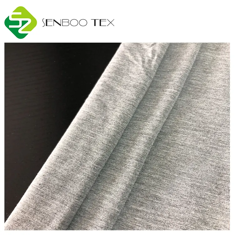 Экологически чистая Вязаная Мягкая тянущаяся бамбуковая вискоза интеллектуальная ткань для мужской футболки для активных мышц