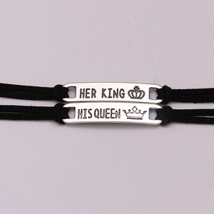 Pulsera de cuero ajustable para parejas, brazalete de pareja, regalo - Product Image 4