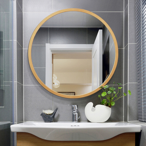 Ronda espejo de marco de madera hotel espejo <span class=keywords><strong>en</strong></span> <span class=keywords><strong>el</strong></span> baño espejo de vanidad CENTRO DE HOGAR - Product Image 2