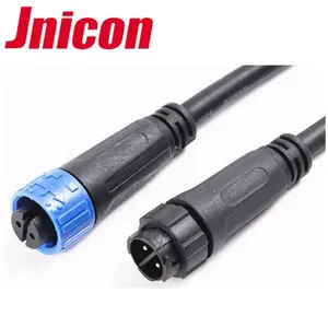 2pin outdoor led wire overmolded IP67 waterproof cable connector for garden lighting