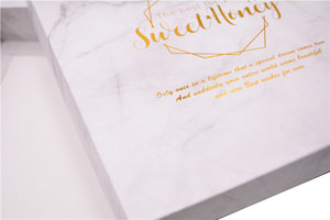 Trung Quốc Nhà cung cấp biểu tượng tùy chỉnh in bằng đá cẩm thạch trắng tráng giấy kẹo hộp phù dâu hộp quà tặng với nắp cho ủng hộ đám cưới - Product Image 6