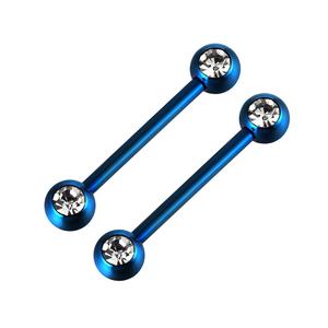 <span class=keywords><strong>Double</strong></span> <span class=keywords><strong>Piercing</strong></span> chirurgical pour mamelon, 2 pièces de bijoux en acier CZ, cloche droite - Product Image 4