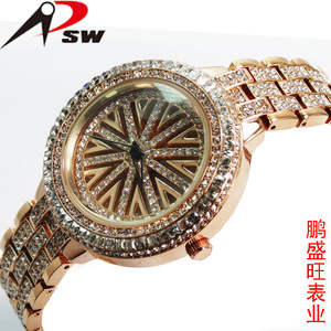 Relojes de lujo de oro de <span class=keywords><strong>22k</strong></span> con diamantes para mujer, reloj de pulsera de Material de aleación para mujer - Product Image 2