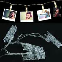 USB/مصباح طاقة البطارية صور كليب ضوء سلسلة الجنية أضواء وميض ، حفل زفاف عيد الميلاد ديكور المنزل أضواء لتعليق الصور