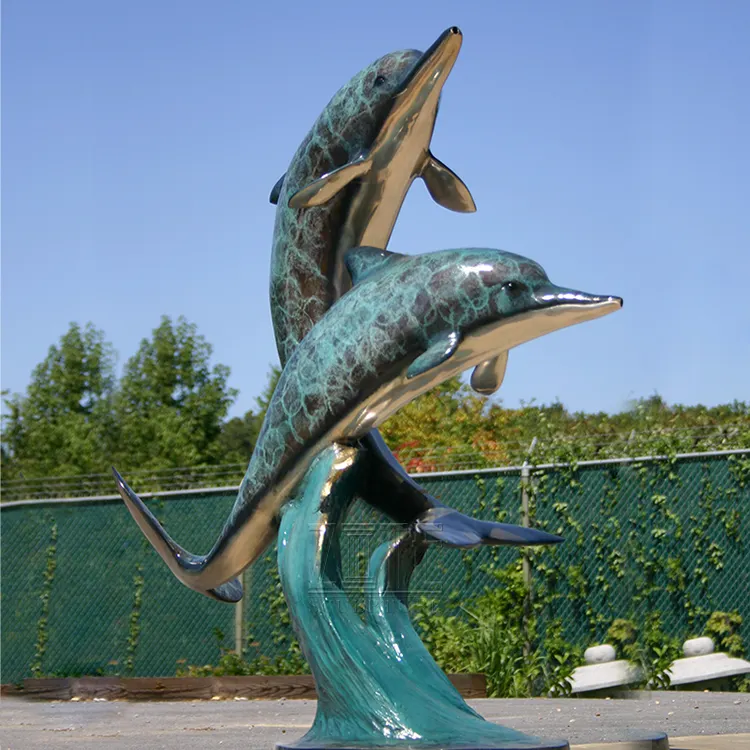 Escultura de grande golfinho Bronze de tamanho de projetos populares