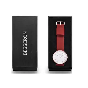 BESSERON OEM Jam Tangan Logo Kustom Jam Tangan Pria Jam Tangan Kuarsa Set Hadiah dengan Kotak Mewah Hadiah Natal Sempurna