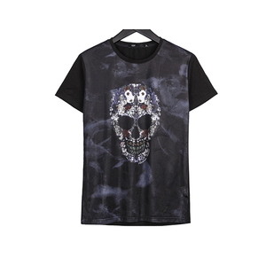 Mans été design de haute qualité <span class=keywords><strong>o</strong></span> cou manches courtes génial crâne mode noir sublimation t-shirt - Product Image 1