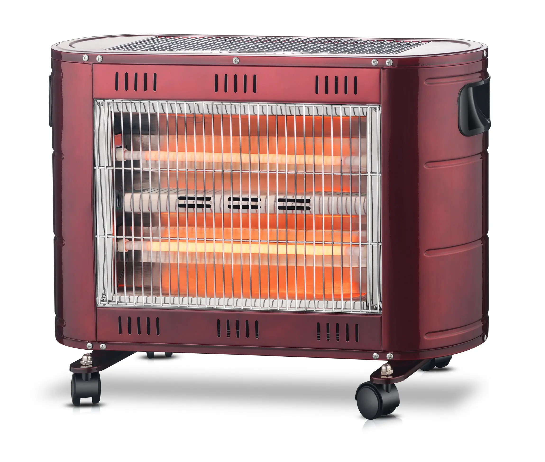 CE/CB 2020 ElectricヒーターBest-Seller 3 Faces Freestanding Silver Quartz Heater With Good Quality Wheels 2000W