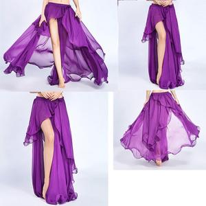 Traje <span class=keywords><strong>de</strong></span> Danza del Vientre Árabe, Falda con Abertura Lateral, Falda Circular <span class=keywords><strong>de</strong></span> Chifón Tribal para Baile <span class=keywords><strong>de</strong></span> Salón - Product Image 5