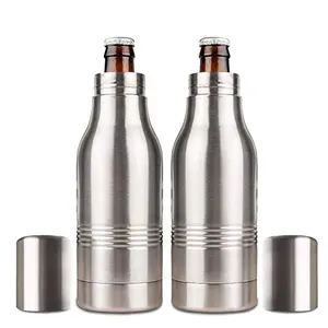 2023 Label Pribadi 12Oz Minuman Kustom Portabel Vakum Terisolasi Stainless Steel Air Anggur Bir Botol Pendingin dengan Pembuka