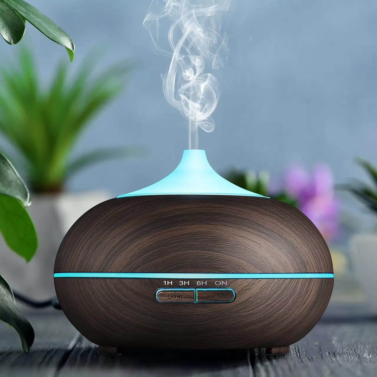 Kamer Lucht Zuiveren Essentiële Olie Luchtbevochtiger 500 ml Aroma Diffuser met 7 Kleuren Led Backlight