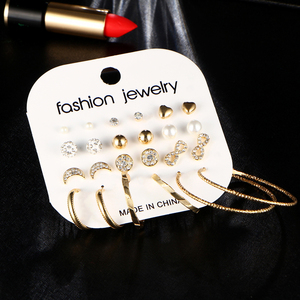 Mode Weibliche Ohrringe Set Für Frauen Mixed Strass Kristall unendlichkeit <span class=keywords><strong>hoop</strong></span> mond ohrring NS1810102