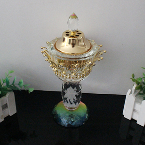 Arabe en gros cristal fantaisie <span class=keywords><strong>bakhoor</strong></span> brûleur d'<span class=keywords><strong>encens</strong></span> en métal - Product Image 5