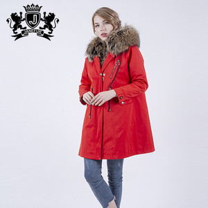 Moda elegante <span class=keywords><strong>mujer</strong></span> larga de piel de zorro Polo chaqueta de invierno de las mujeres <span class=keywords><strong>Parka</strong></span> - Product Image 4