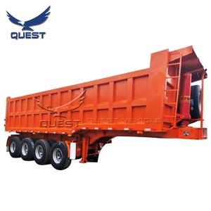 <span class=keywords><strong>QUEST</strong></span> Heavy duty 4 เพลา 35/40 CBM Tipper Trailer 70 ตันรถบรรทุกการทำเหมืองแร่ Dump Semi Trailer - Product Image 3