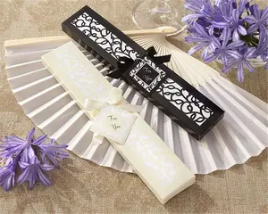 Düğün dekorasyon parti malzemeleri katlanır kağıt yelpaze yüksek kaliteli kağıt el Fan