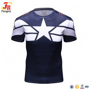 2017 Marvel Avengers Superhero camiseta compresión camiseta Capitán América personalizado 3D impresión camiseta al por mayor - Product Image 1