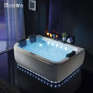 Baignoire bañeras de hidromasaje con control digital y luz led, cascada grande hidroterapia spa bañera de masaje de agua acrílica
