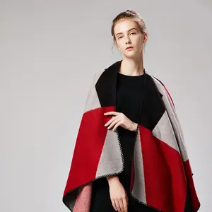 Оптовая Продажа Дубай Модные женские дешевые зимние Двусторонняя накидки палантины для женщин пончо шаль