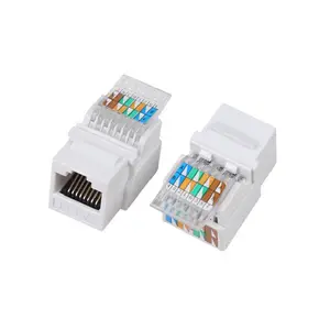 وحدة إيثرنت XL-205004 وحدة RJ45 Cat5e مفاتيح مفتاح الجدار عديمة الأدوات لوحة الحائط بيضاء 20 حزمة UTP 