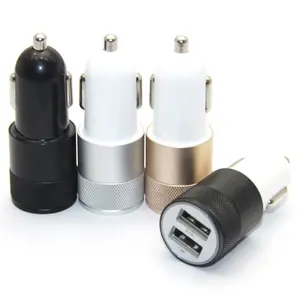 אלומיניום 5V 2.1A אוניברסלי רכב מטען נייד 2 USB מטען לרכב