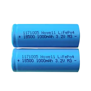 IFR18650 3.2V 1000mAh LiFePO4 电池带 CE BIS 证书