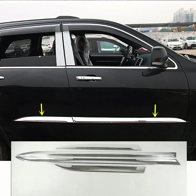 Car-Styling External Accessories Side Door Body Protector Molding Covers Trims For Jeep Grand Cherokee