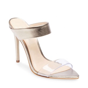 Open Toe Heeled <strong>Mules</strong> for Women Height Increasing <strong>Clear</strong> <strong>Heels</strong> Slip-On Closure for Spring and Summer - Product Image 5