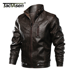 Tacvasen synthétique zipper noir veste en cuir des hommes en gros, la dernière conception en cuir veste - Product Image 3