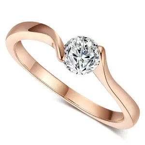 Atacado diamante para a mulher-Fábrica de jóias de Moda Clássico Simples Projeto Solitaire CZ Anel de Casamento de Noivado de Diamante Para As Mulheres Mulher Senhora R239-M