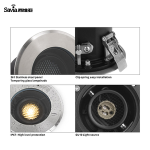 Savia-luces led empotradas de techo para interiores y exteriores, impermeables IP67, <span class=keywords><strong>GU10</strong></span>, 8W, de acero inoxidable, para pasillo y balcón - Product Image 5