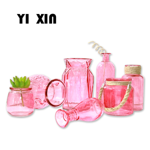 Europe Simple Creative Gradient <strong>Red</strong> Tabletop Frost Spray Glass <strong>Vase</strong> Art Deco Style Handcrafted Crystal <strong>Vase</strong> - Product Image 6