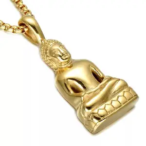 18K gold Stainless Steel Jewelry Main Material and Pendants or Charms Jewelry Type thai buddha amulet