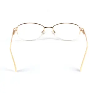 Supplier Glasses 0310-3 Beautiful Gold Rim Half Frame Metal Glasses
