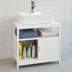 <span class=keywords><strong>Meuble</strong></span> de salle de bain <span class=keywords><strong>sous</strong></span> évier blanc avec étagère et vanités de salle de bain à double <span class=keywords><strong>porte</strong></span> <span class=keywords><strong>coulissante</strong></span> en bois - Product Image 2