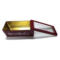 Échantillon gratuit Recycler Rectangulaire En Métal Boîte À Biscuits