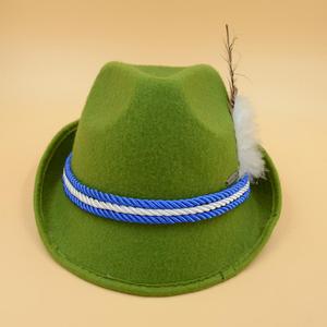 MH-3027 Klassieke Traditionele Kostuum Vintage Duitse Oktoberfest Beierse Alpine Hunter Vilt Fedora Hoed Groen - Product Image 2