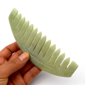 Peine Gua Sha de Jade Xiuyan 2025, Masajeador de Cuero Cabelludo, Raspado Efectivo para el Crecimiento del Cabello, Relajación, Herramienta Antiestrés - Product Image 3