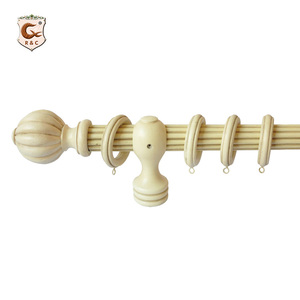 Tringles à rideaux en bois or Antique de luxe pour décoration de fenêtre, prix d'usine - Product Image 5