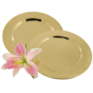 Assiette de présentation Alam CP2527 en métal/cristal/argent - 33 cm, finition thermolaquée pour événements de mariage - Product Image 2