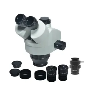 7X-45X Simul-Tiêu Cự Trinocular Zoom Stereo Kính Hiển Vi Đầu WF10X/20 Thị Kính SZMCTV1/2 CCD C-mount microscopio Phụ Kiện