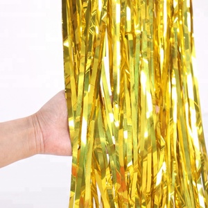 3ft x 8ft láser Metallic Fringe Foil cortina partido Tinsel telón de fondo decoración de la boda colgante - Product Image 5
