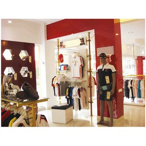 Tienda de ropa Muebles Soporte de piso Moda moderna Plata/Gabinete de exhibición de tela de color personalizado para tienda de ropa - Product Image 3