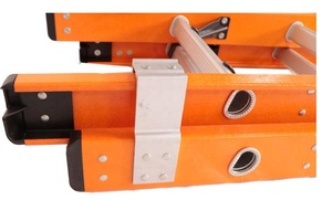 Scala Telescopica in Vetroresina FRP con 2x7 Gradini, Doppi Ganci, Capacità di Carico 150kg per Uso Elettrico - Product Image 3