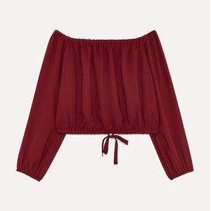 2019 baratos moda mulher off the shoulder formal mulheres top sexy colheita top blusa - Product Image 5